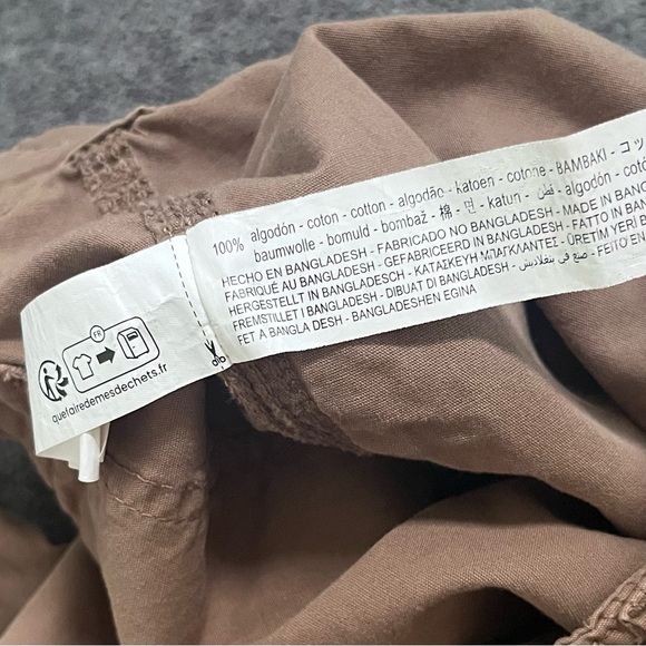 Bershka Tan Cargo Utility Baggy Straight Pants Size 8 - Picture 10 of 14